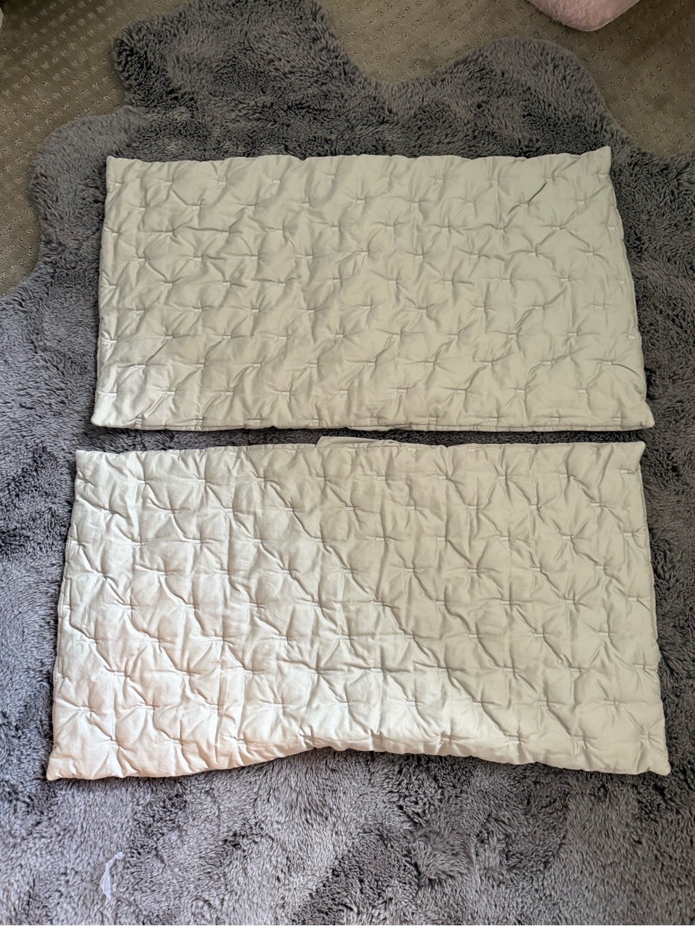 Vera Wang Light Gray Quilted Pillow Shams - Set of 2 King